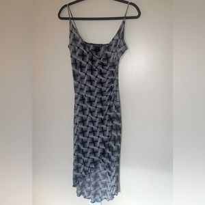 Bebe black & white asymmetrical dress
